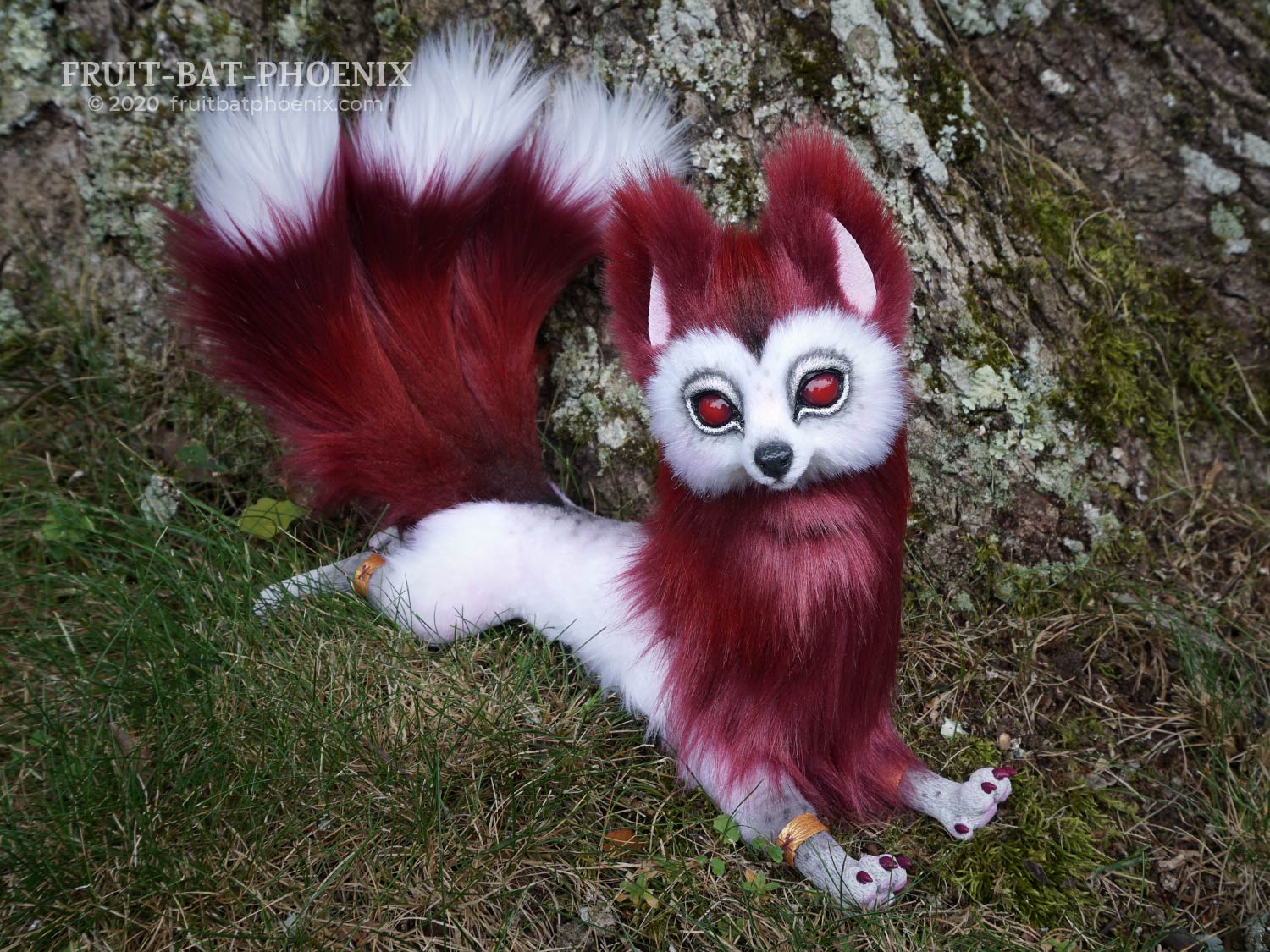 Kitsune posable art doll laying down