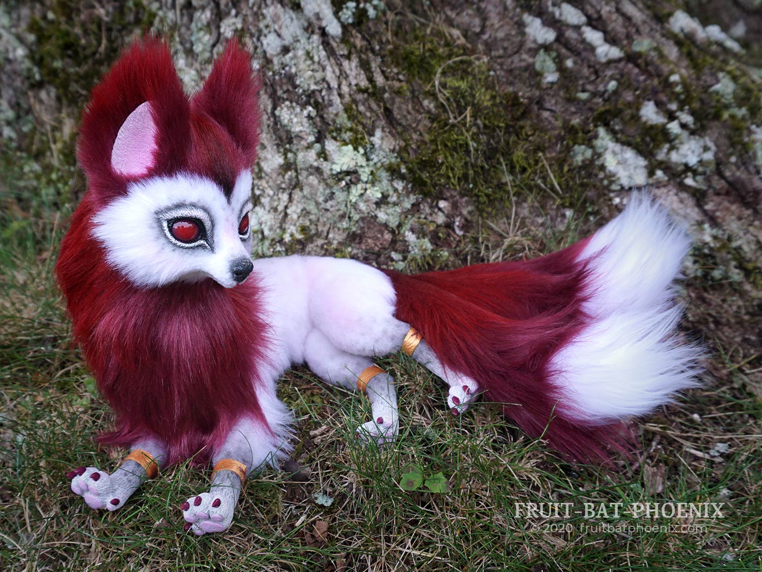 Kitsune posable art doll laying down