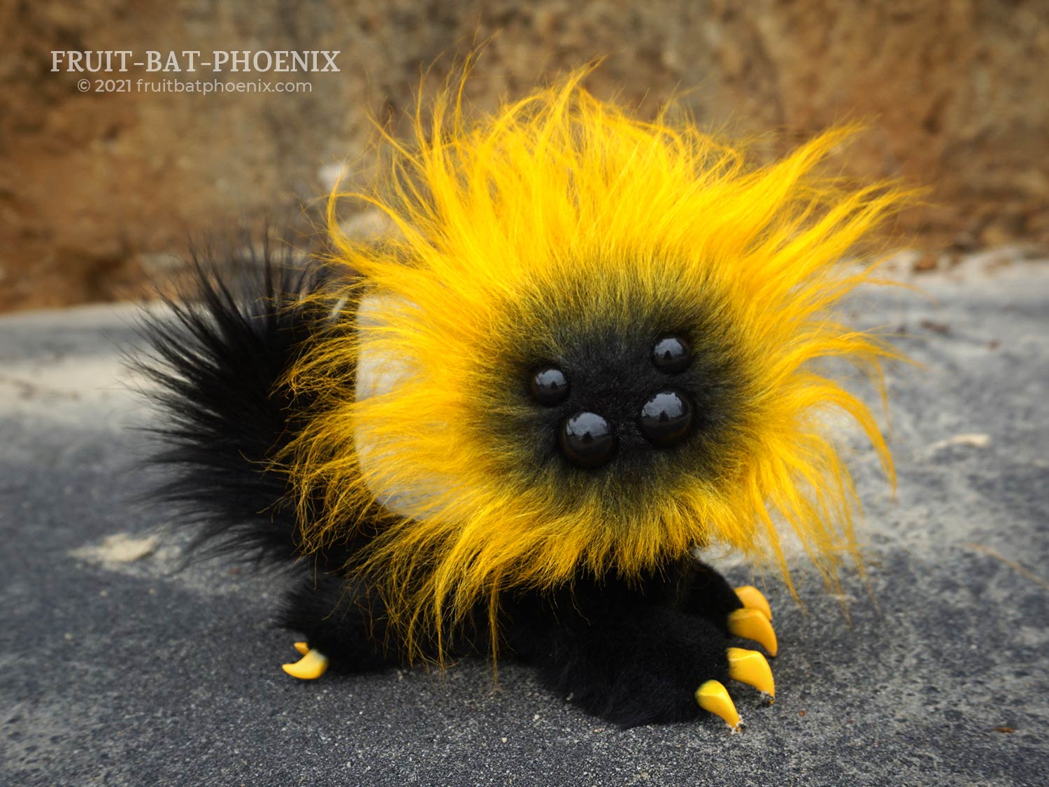 sunflower mmpoff posable art doll laying on its belly
