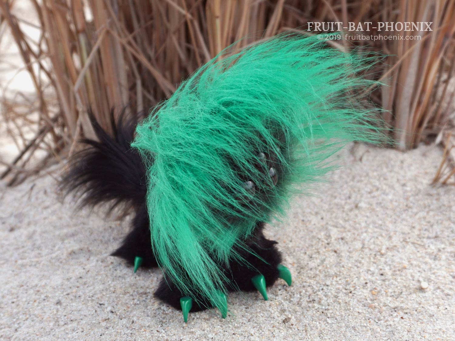 viridian mmpoff's fur blows in wind