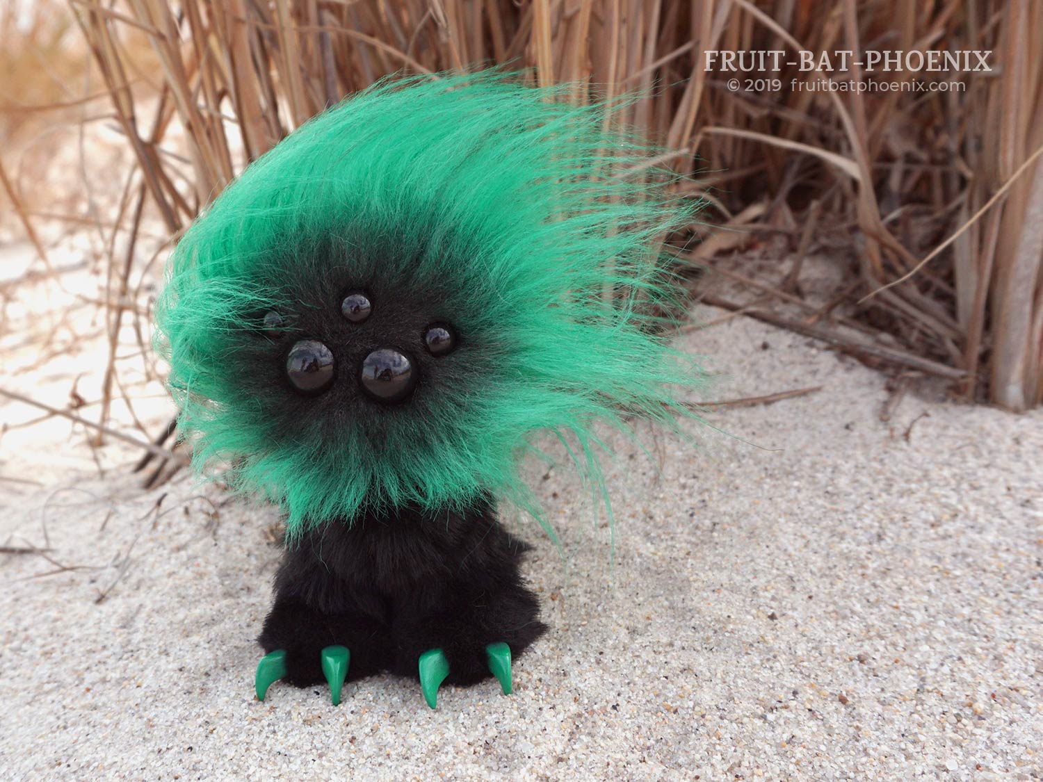 viridian mmpoff's fur blows in wind slightly
