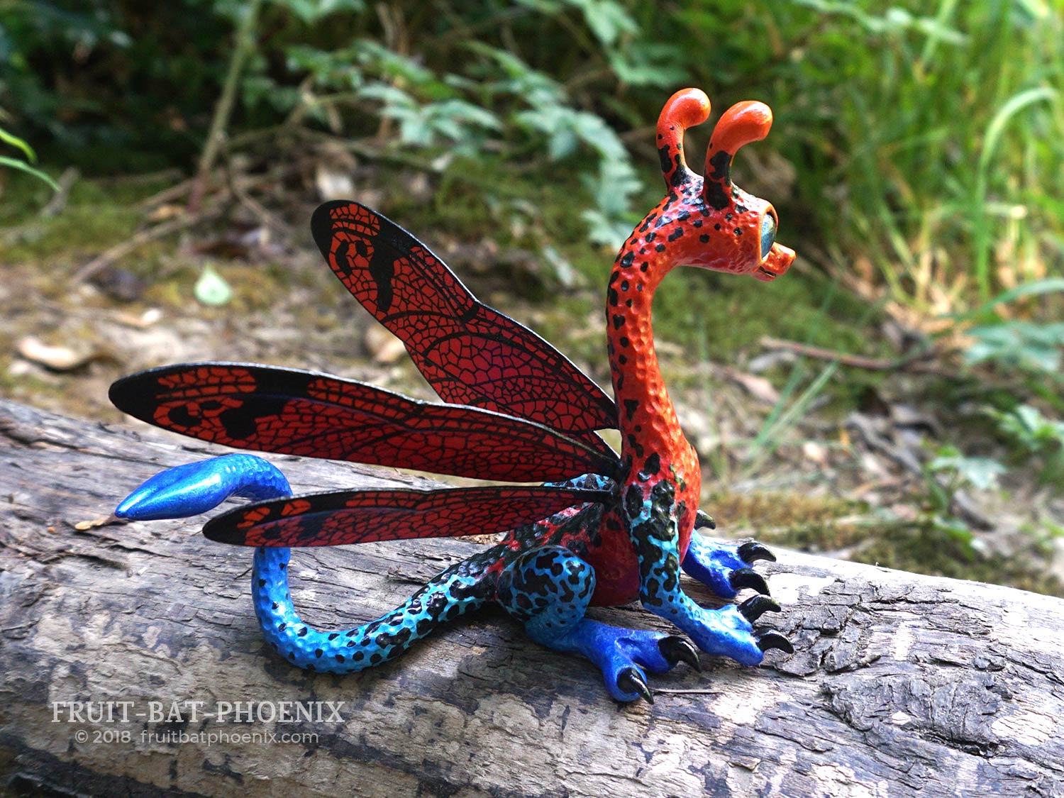 strawberry poison dart dragonfly dragon side view